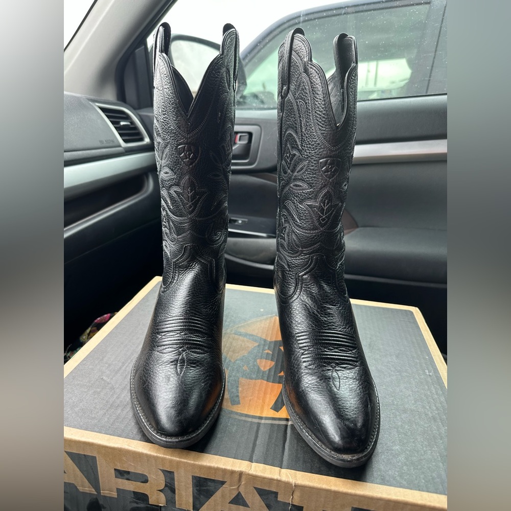 Heritage R Toe Western Boot Black 9.5